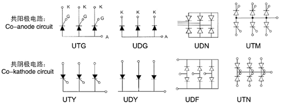 共陽(yáng)極、共陰極平板組合器件電路形式